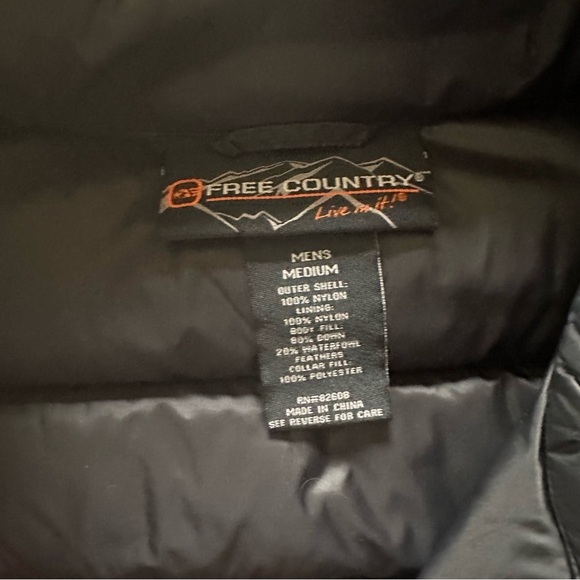 Free Country Down Filled Puffer Vest Medium Black - Picture 3 of 7